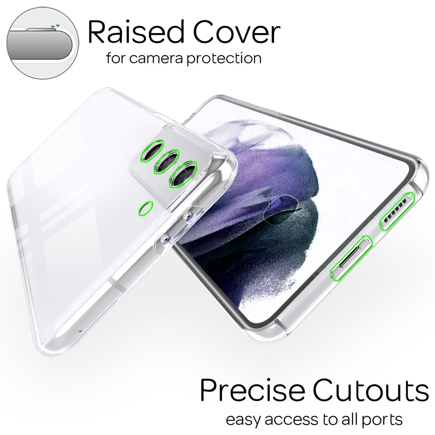 NALIA 360 Degree Phone Case for Samsung Galaxy S21 Plus, Transparent Full Cover