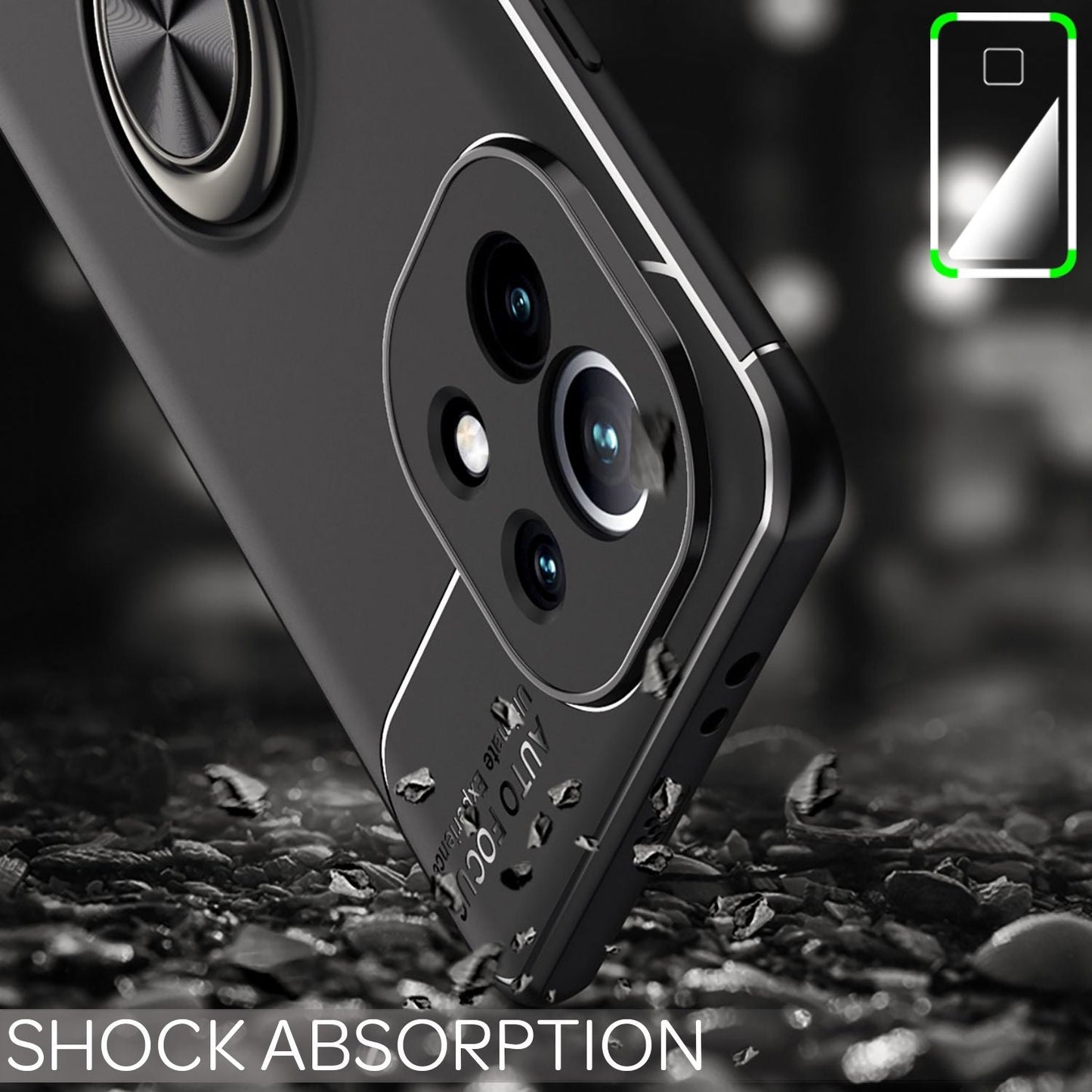 NALIA Ring Phone Case for Xiaomi Mi 11 5G, Silicone Cover Protective Bag Case