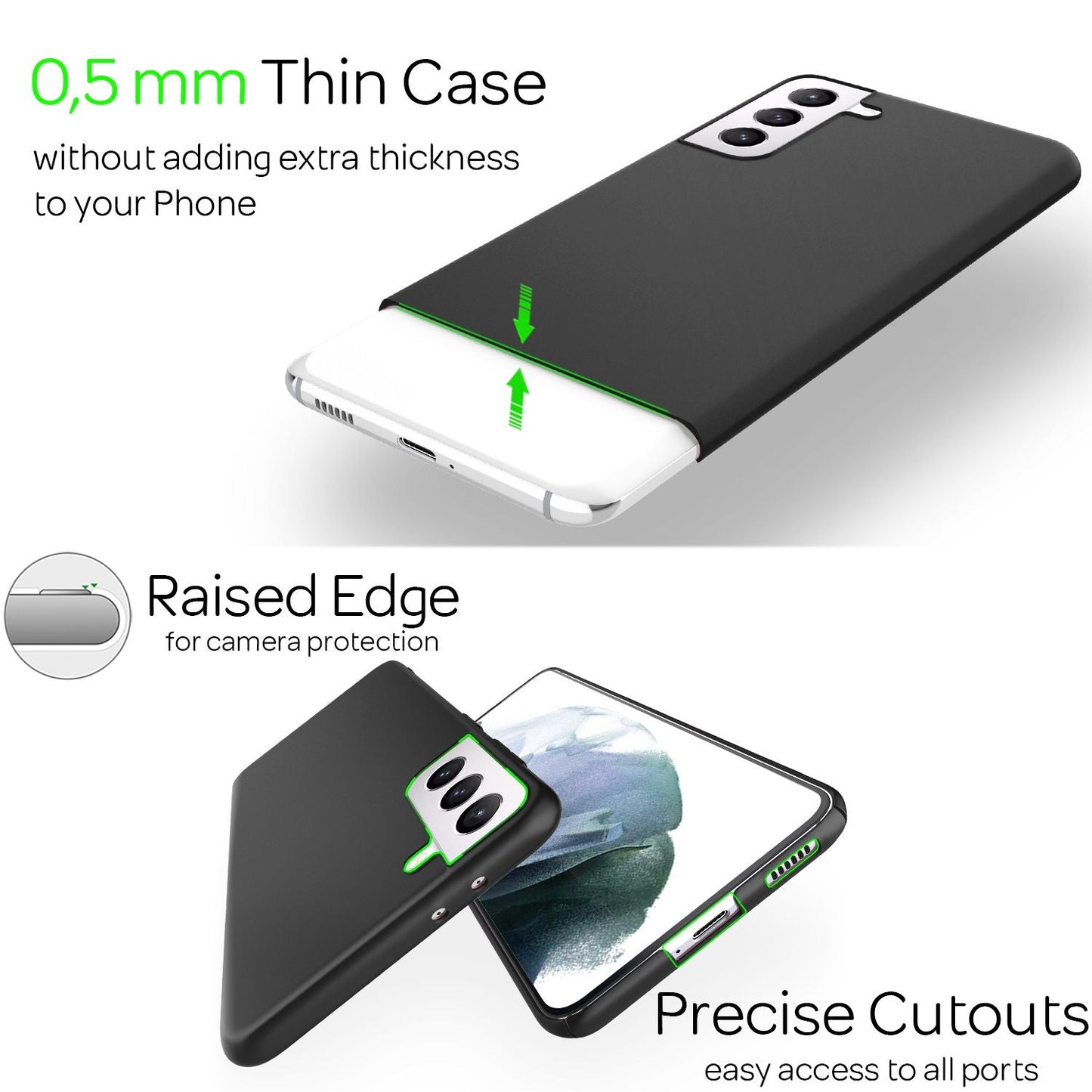 NALIA Hard Case for Samsung Galaxy S21, Slim Phone Case Cover Bumper Case