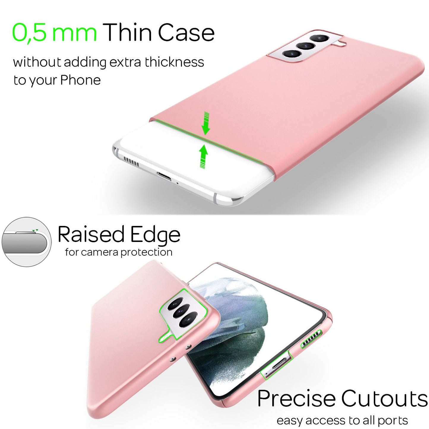 NALIA Hard Case for Samsung Galaxy S21, Slim Phone Case Cover Bumper Case