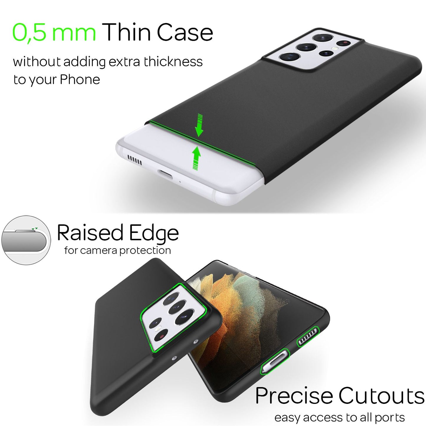 NALIA Hard Case für Samsung Galaxy S21 Ultra, Dünn Cover Handy Hülle Case Bumper