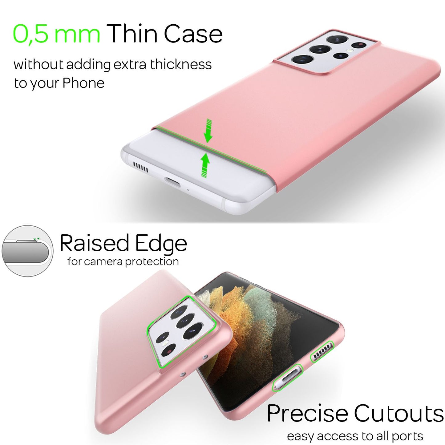 NALIA Hard Case für Samsung Galaxy S21 Ultra, Dünn Cover Handy Hülle Case Bumper