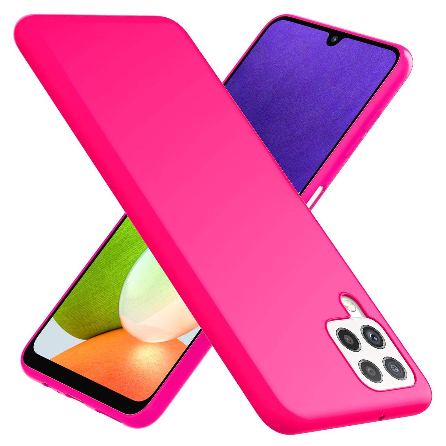 NALIA Colorful Neon Silicone Case for Samsung Galaxy A22, Intense Color, Non-Slip, Velvety Rubberized