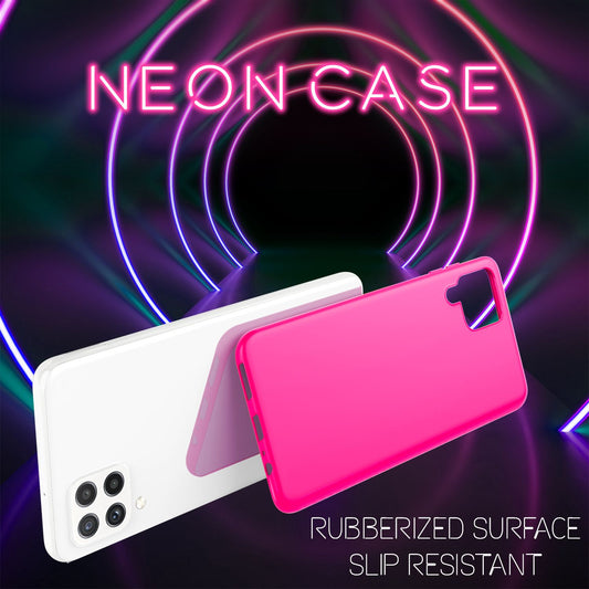 NALIA Colorful Neon Silicone Case for Samsung Galaxy A22, Intense Color, Non-Slip, Velvety Rubberized