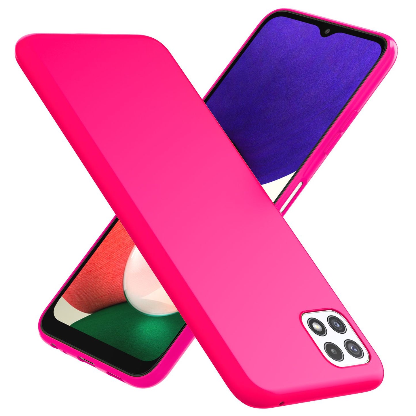 NALIA Colorful Neon Silicone Case for Samsung Galaxy A22 5G, Intense Color, Non-Slip, Velvety Rubberized