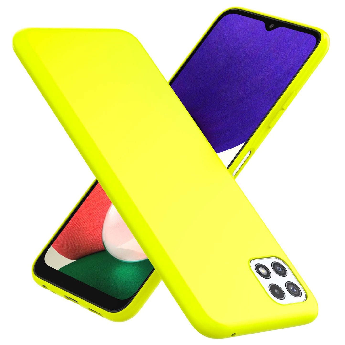 NALIA Colorful Neon Silicone Case for Samsung Galaxy A22 5G, Intense Color, Non-Slip, Velvety Rubberized