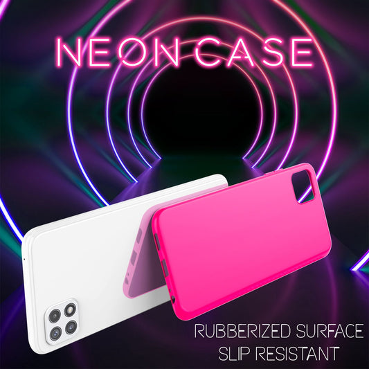NALIA Colorful Neon Silicone Case for Samsung Galaxy A22 5G, Intense Color, Non-Slip, Velvety Rubberized