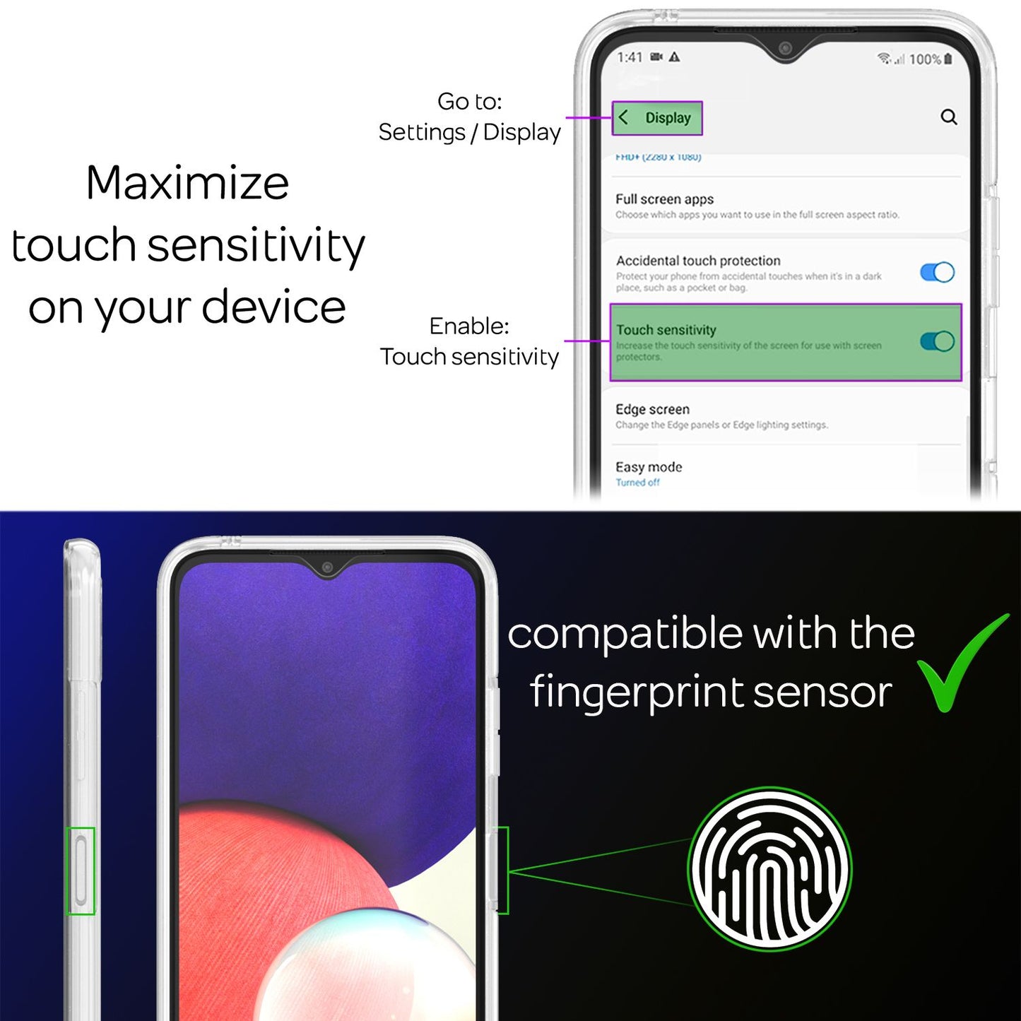 NALIA gegnsætt 360° verndarhulstur fyrir Samsung Galaxy A22 5G, gegnsætt og með fullri vörn, hörðu hulstri og sílikon stuðara