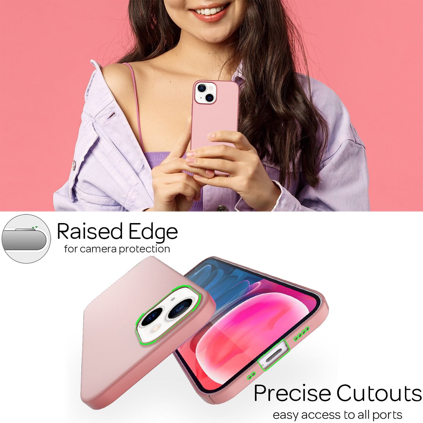 NALIA 0.5mm Thin Phone Case for iPhone 13 Mini, Hard Case Cover Matte Bumper