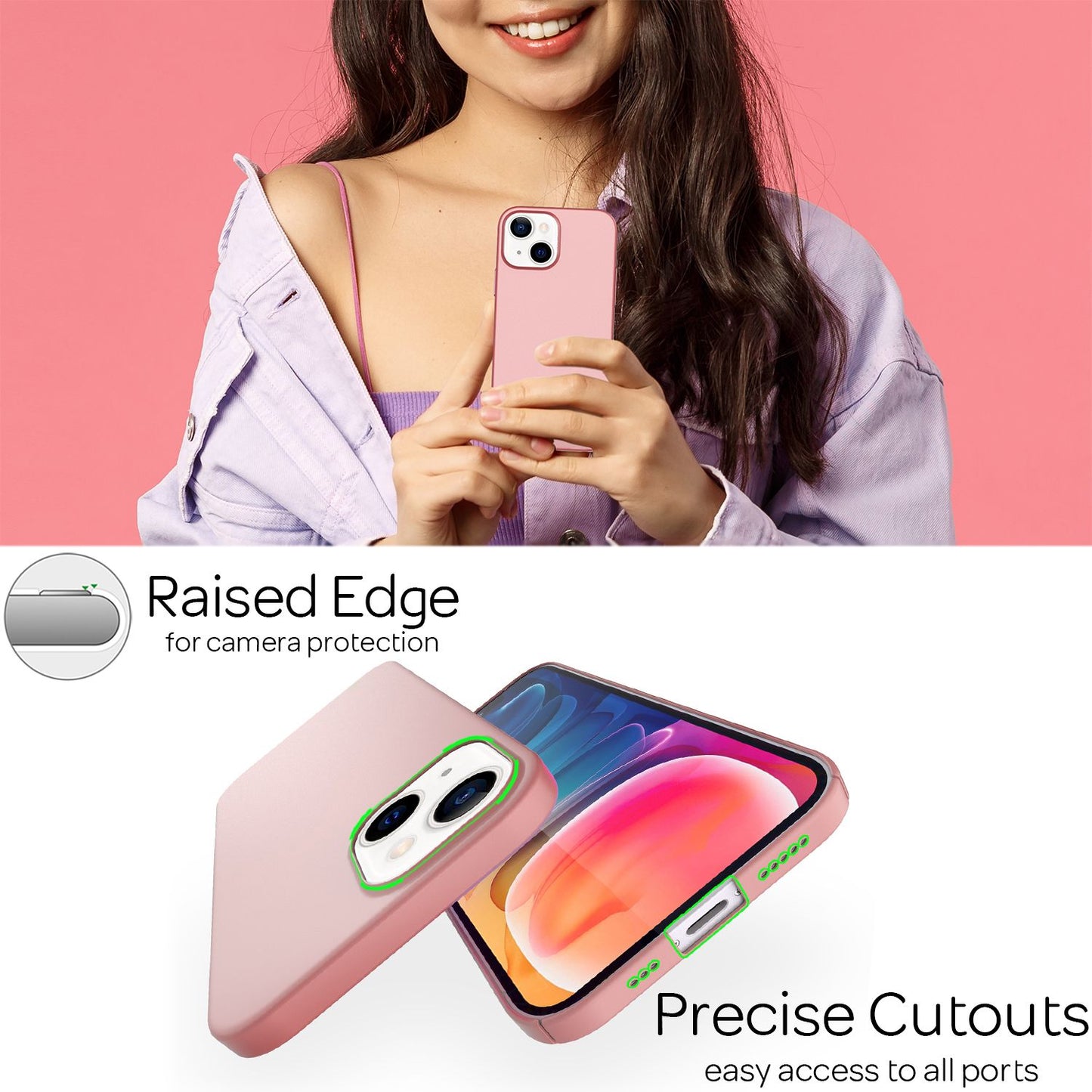 NALIA 0.5mm Thin Phone Case for iPhone 13, Matte Hard Case Cover Bumper Shell