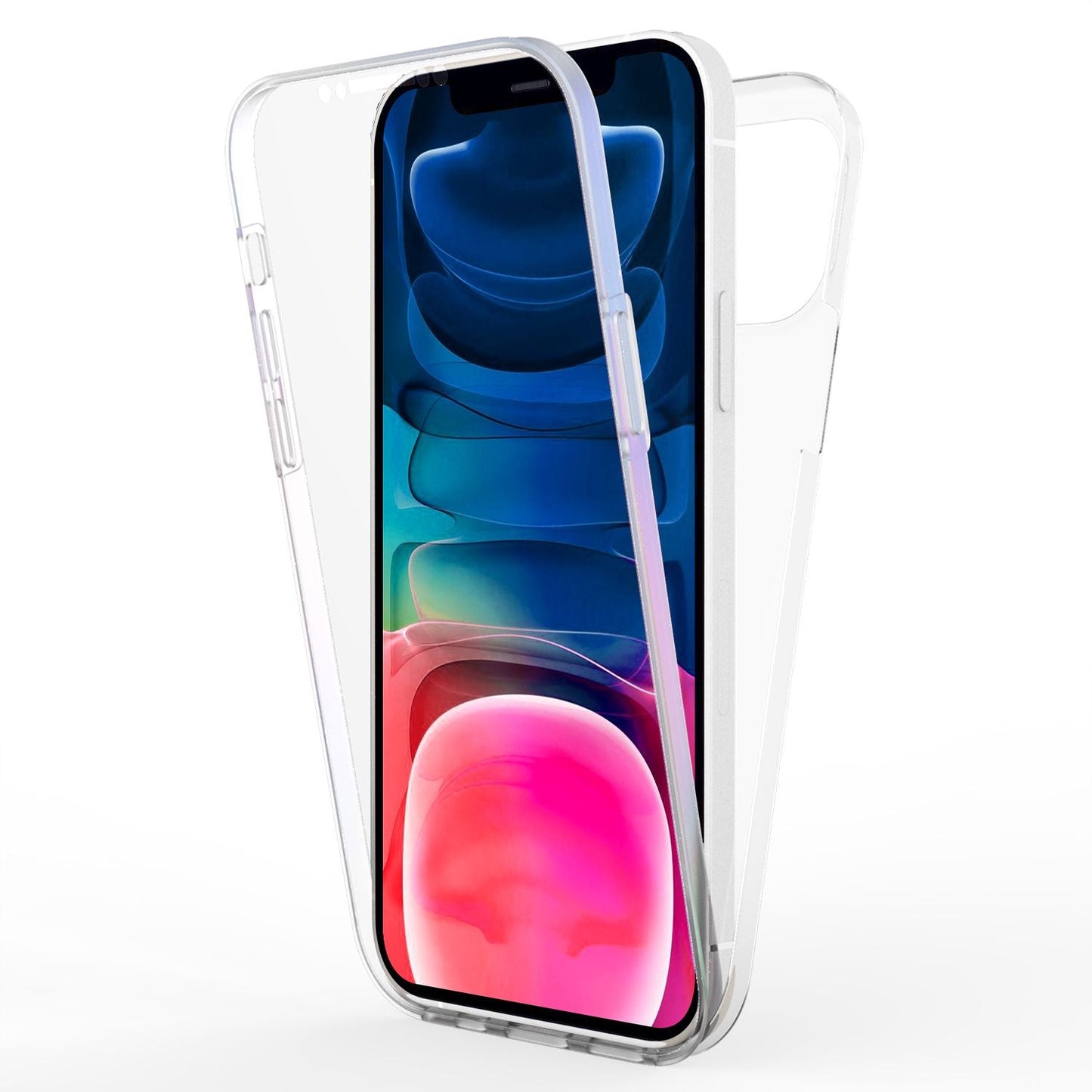 NALIA Clear 360° Protective Case for iPhone 13 Mini, Full Protection Transparent Anti-Yellowing Clear, Full-Body Phone Case