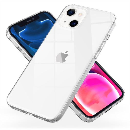 NALIA Klares Kratzfeste Hülle für iPhone 13 Mini, Transparent Anti-Gelb Stoßfest Harte Rückseite & Silikon Rahmen