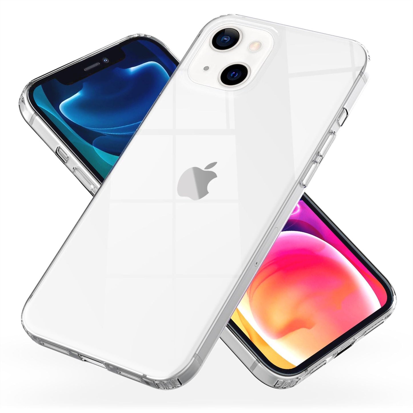 NALIA Clear Scratch-Resistant Case for iPhone 13, Transparent Anti-Yellowing Shockproof Hard Back &amp; Silicone Frame