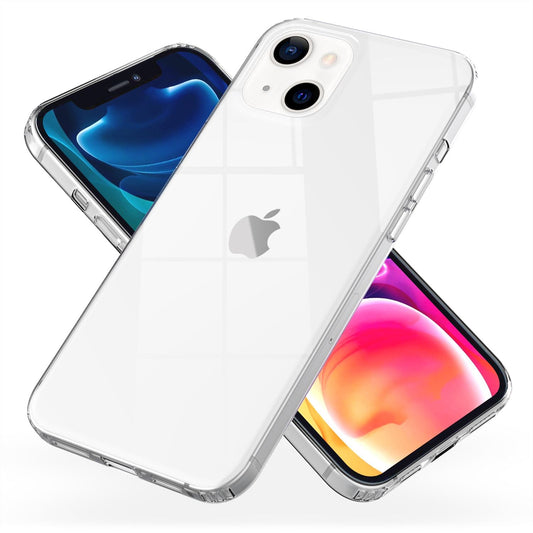 NALIA Clear Scratch-Resistant Case for iPhone 13, Transparent Anti-Yellowing Shockproof Hard Back &amp; Silicone Frame