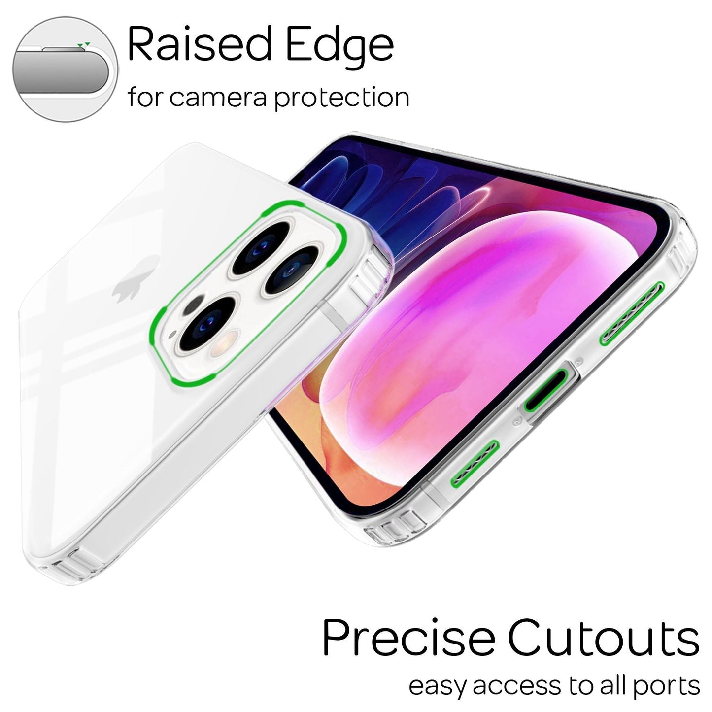 NALIA Clear Scratch-Resistant Case for iPhone 13 Pro Max, Transparent Anti-Yellowing Shockproof Hard Back &amp; Silicone Frame