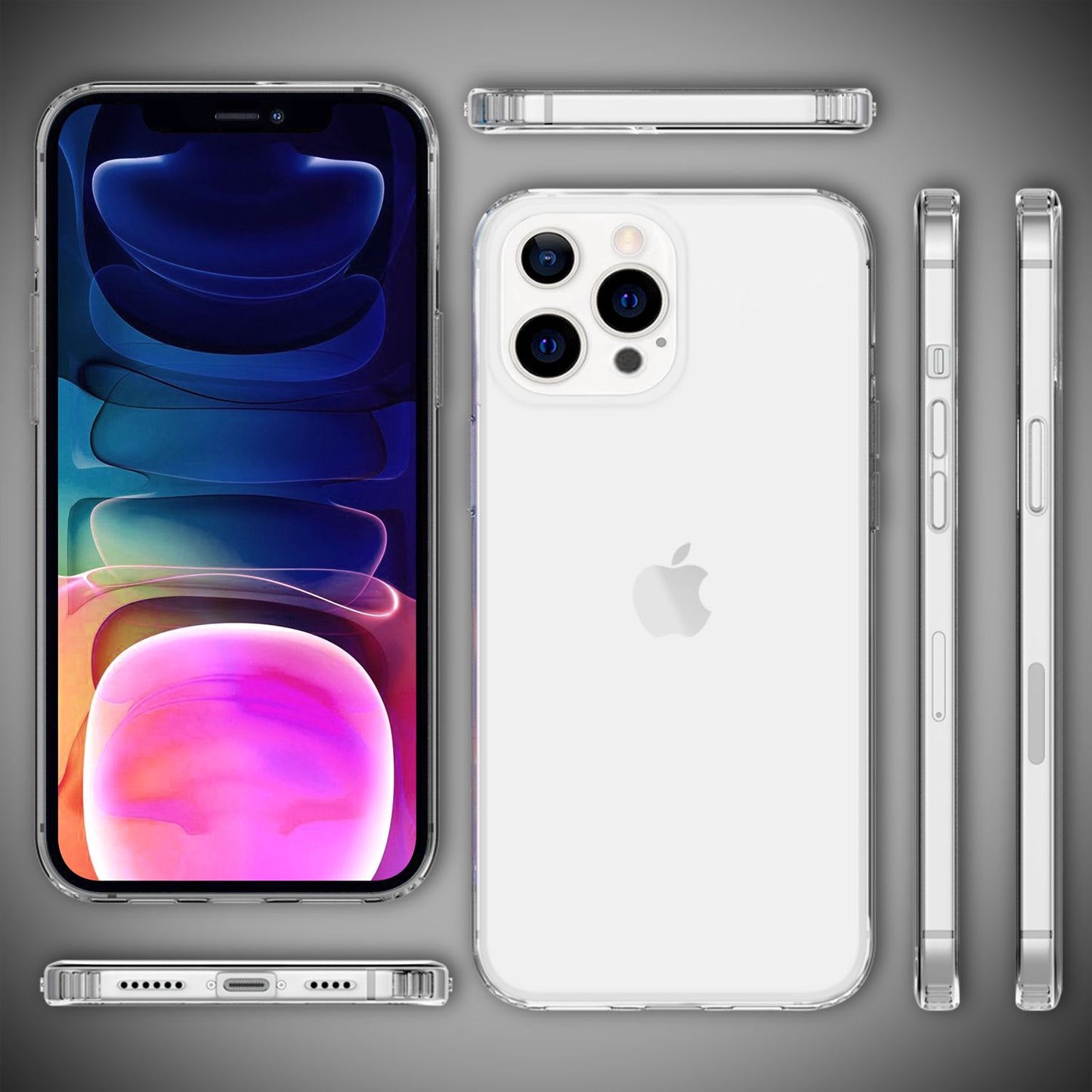 NALIA Clear Scratch-Resistant Case for iPhone 13 Pro Max, Transparent Anti-Yellowing Shockproof Hard Back &amp; Silicone Frame