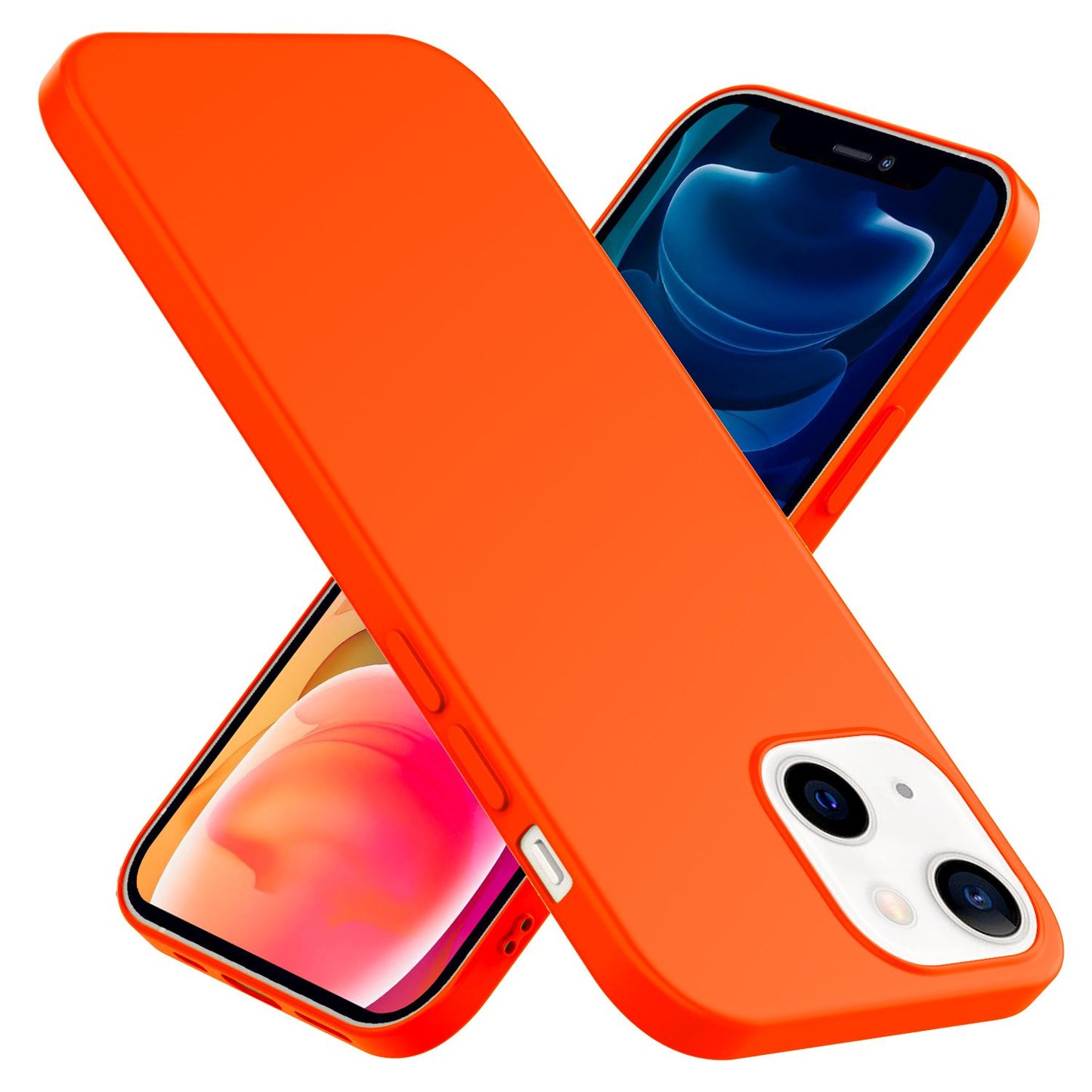 NALIA litríkt neon símahulstur fyrir iPhone 13, matt sílikon hulstur með stuðara