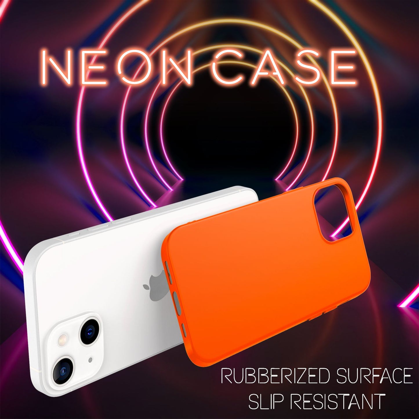 NALIA litríkt neon símahulstur fyrir iPhone 13, matt sílikon hulstur með stuðara