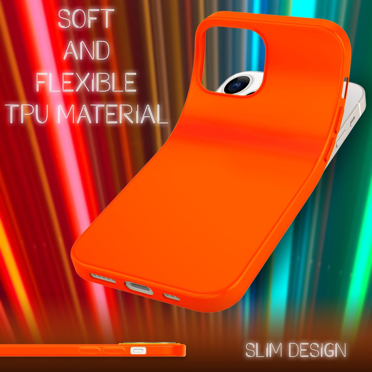 NALIA Colorful Neon Phone Case for iPhone 13 Pro Max, Silicone Case Cover Bumper