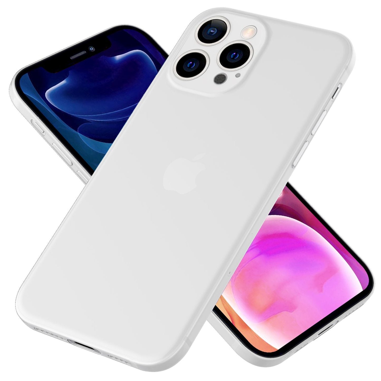 NALIA Ultraþunnt hart hulstur fyrir iPhone 13 Pro Max, gegnsætt, 0,3 mm þunnt