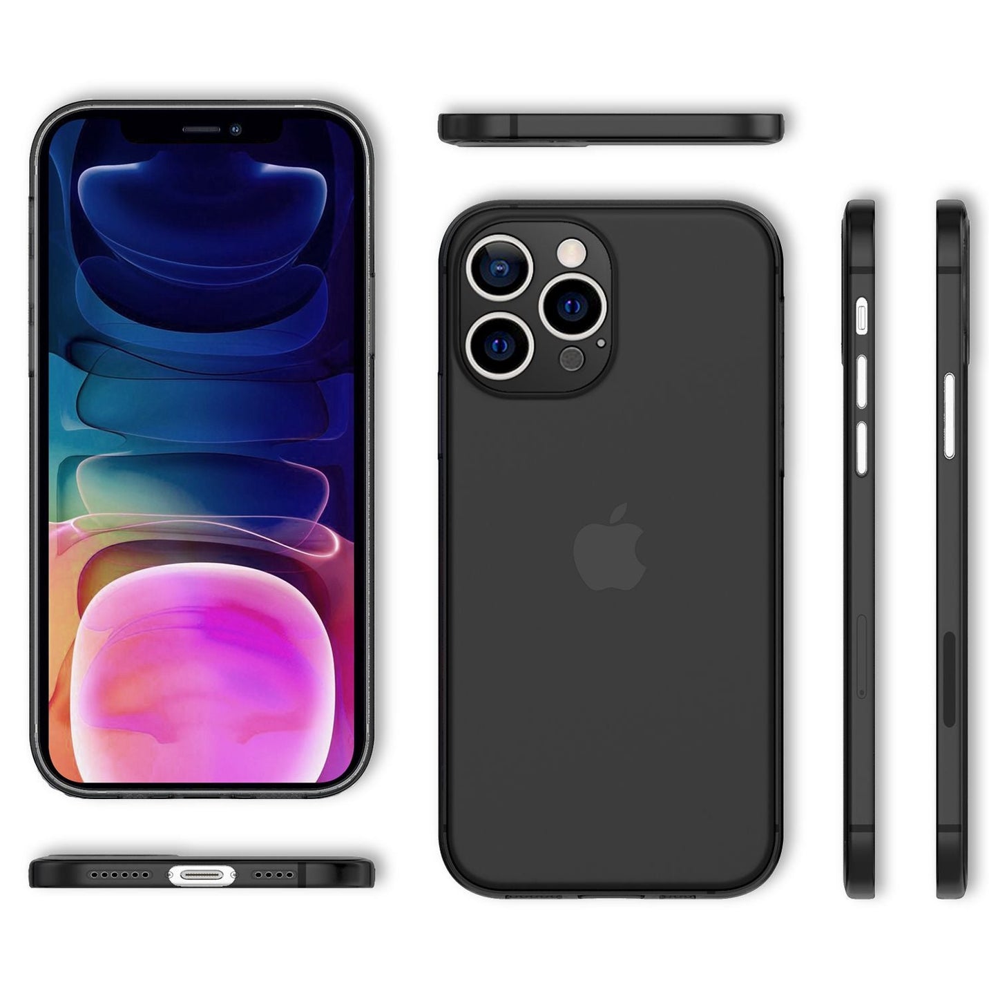 NALIA Ultraþunnt hart hulstur fyrir iPhone 13 Pro Max, gegnsætt, 0,3 mm þunnt