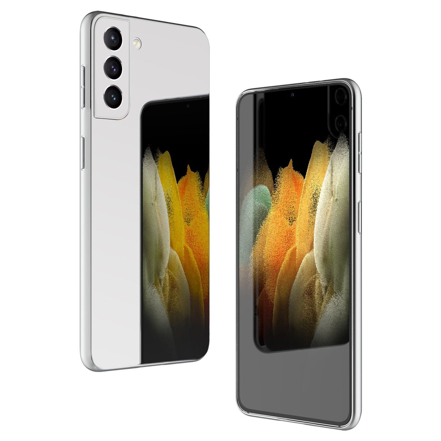 NALIA Mirror Tempered Glass Case for Samsung Galaxy S21, Clear Mirror Effect Scratch-Resistant Hard Case, 9H Tempered Glass &amp; Silicone Bumper, Slim Protective Glass Phone Case