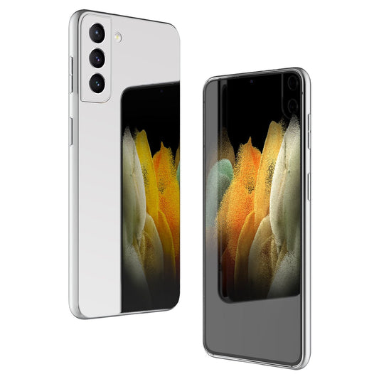 NALIA Mirror Tempered Glass Case for Samsung Galaxy S21, Clear Mirror Effect Scratch-Resistant Hard Case, 9H Tempered Glass &amp; Silicone Bumper, Slim Protective Glass Phone Case