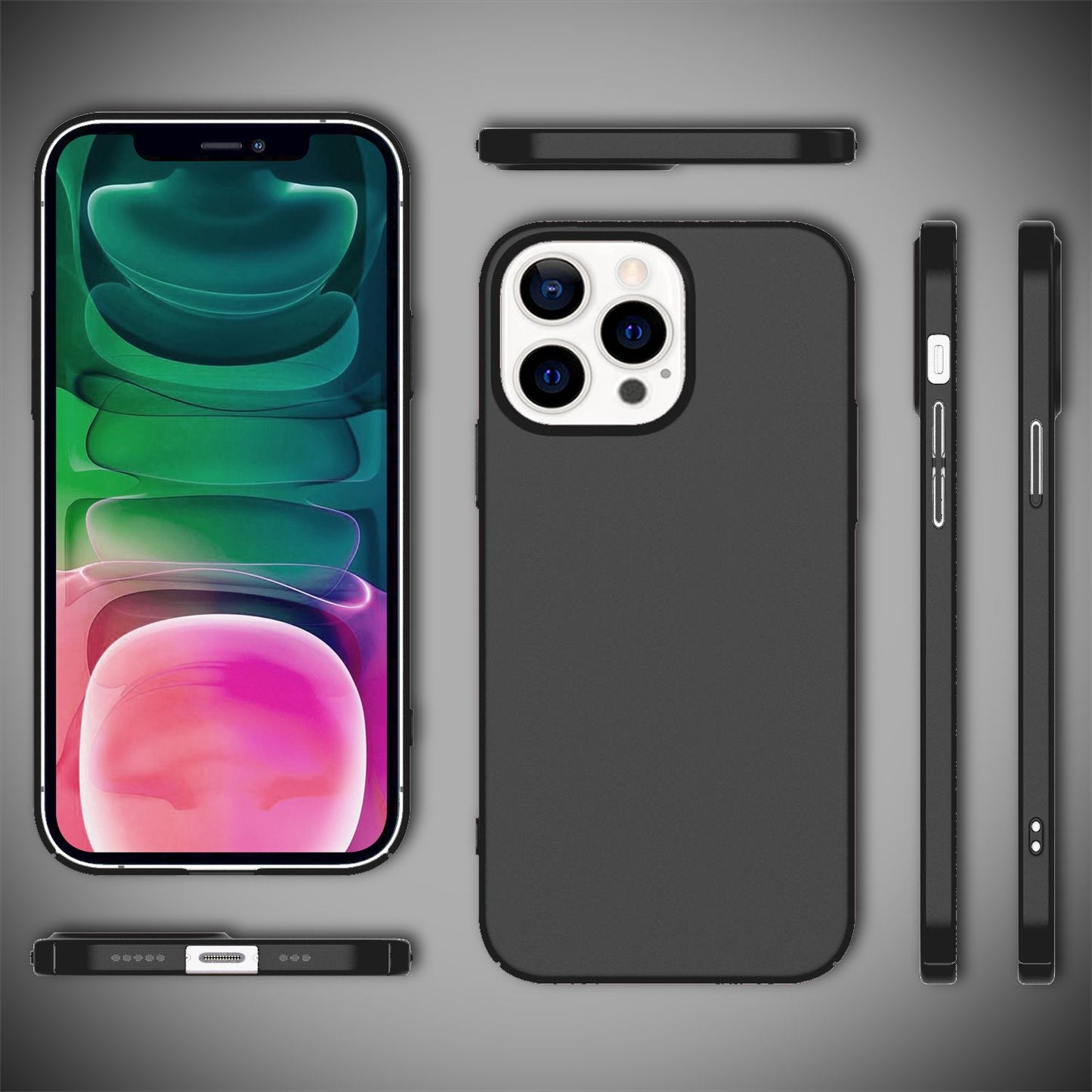 NALIA 0,5 mm þunnt símahulstur fyrir iPhone 13 Pro, matt hart hulstur með stuðara