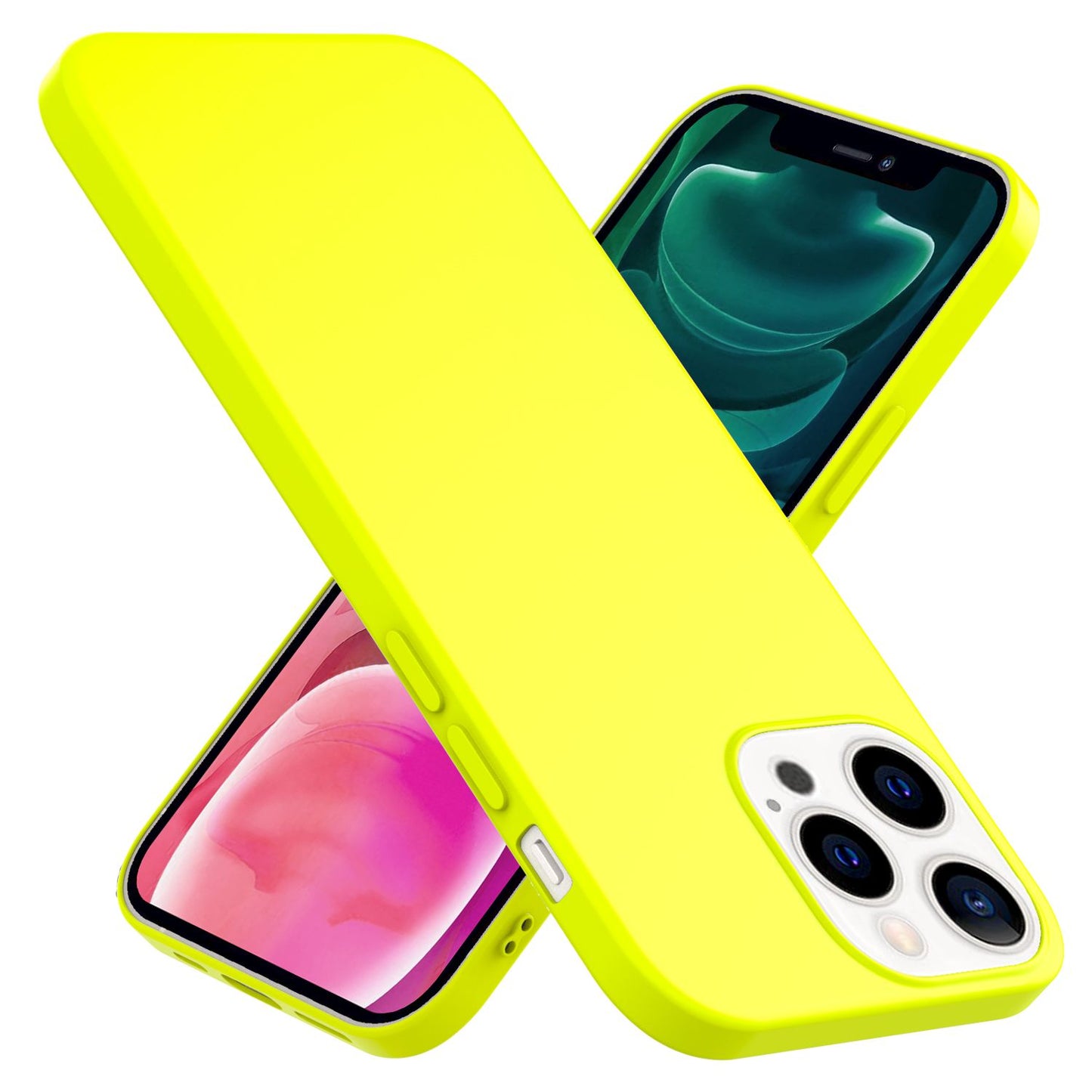 NALIA Colorful Neon Phone Case for iPhone 13 Pro, Matte Silicone Case Cover Bumper