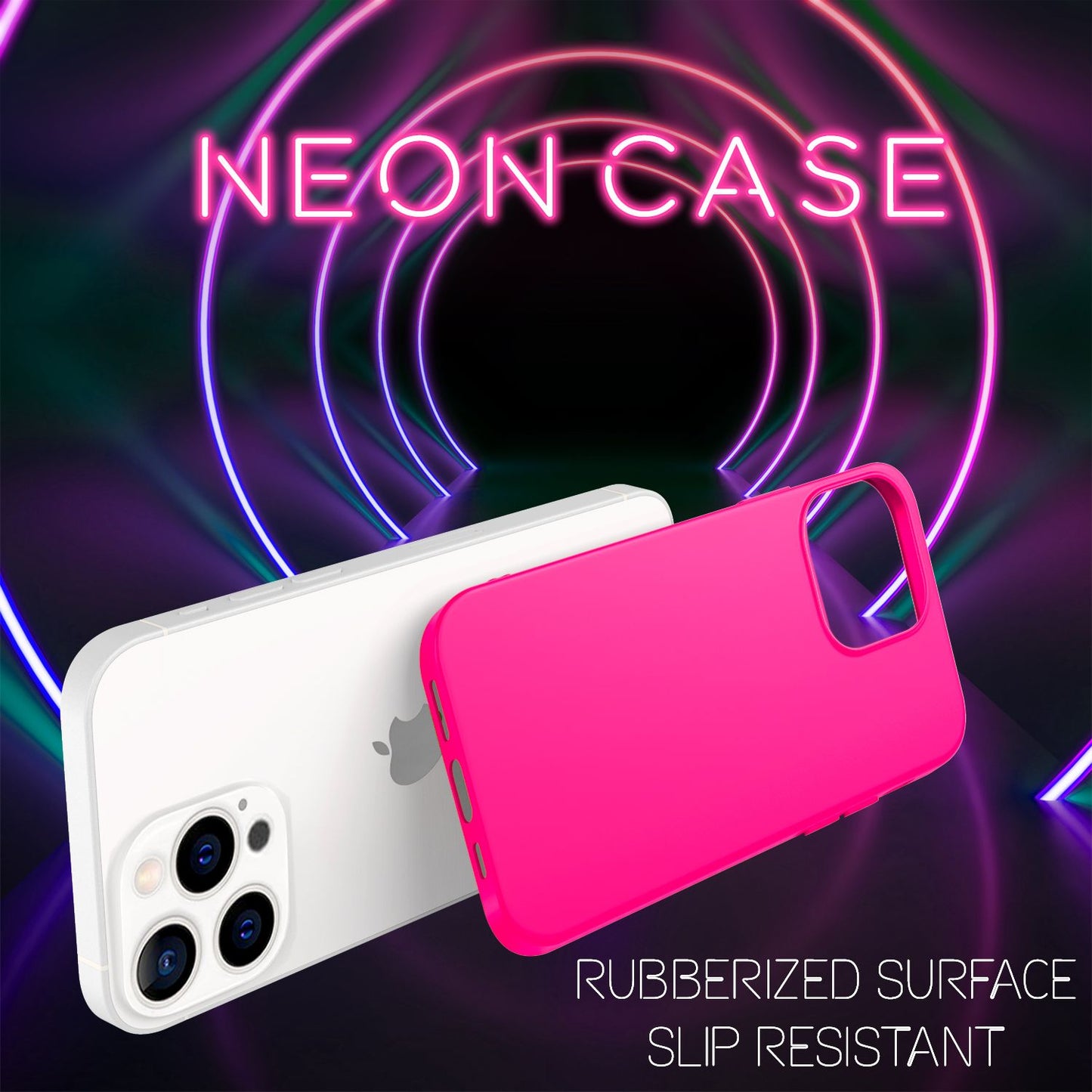 NALIA Colorful Neon Phone Case for iPhone 13 Pro, Matte Silicone Case Cover Bumper