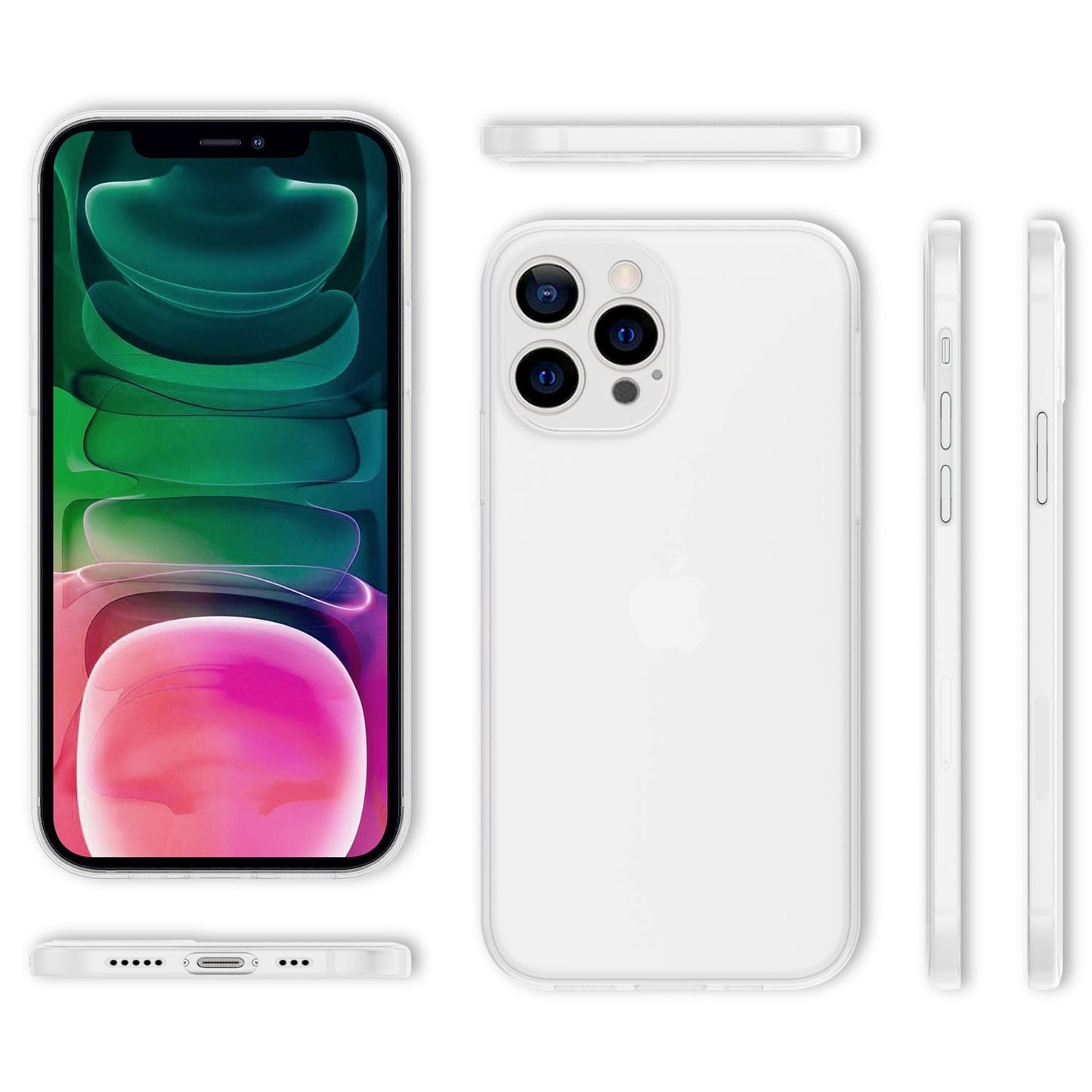 NALIA Extremely Thin Hard Case for iPhone 13 Pro, Transparent 0.3mm