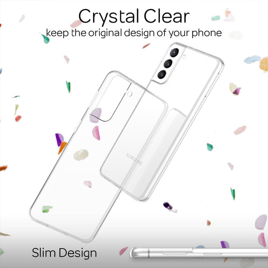 NALIA gegnsætt sílikonhulstur fyrir Samsung Galaxy S21 FE, gegnsætt, gulnunarvarna, sterkt símahulstur