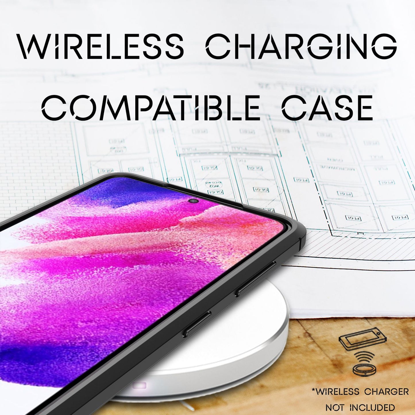 NALIA Leather Look Case for Samsung Galaxy S21 FE, Black Silicone Case, Anti-Fingerprint, Non-Slip, Scratch-Resistant