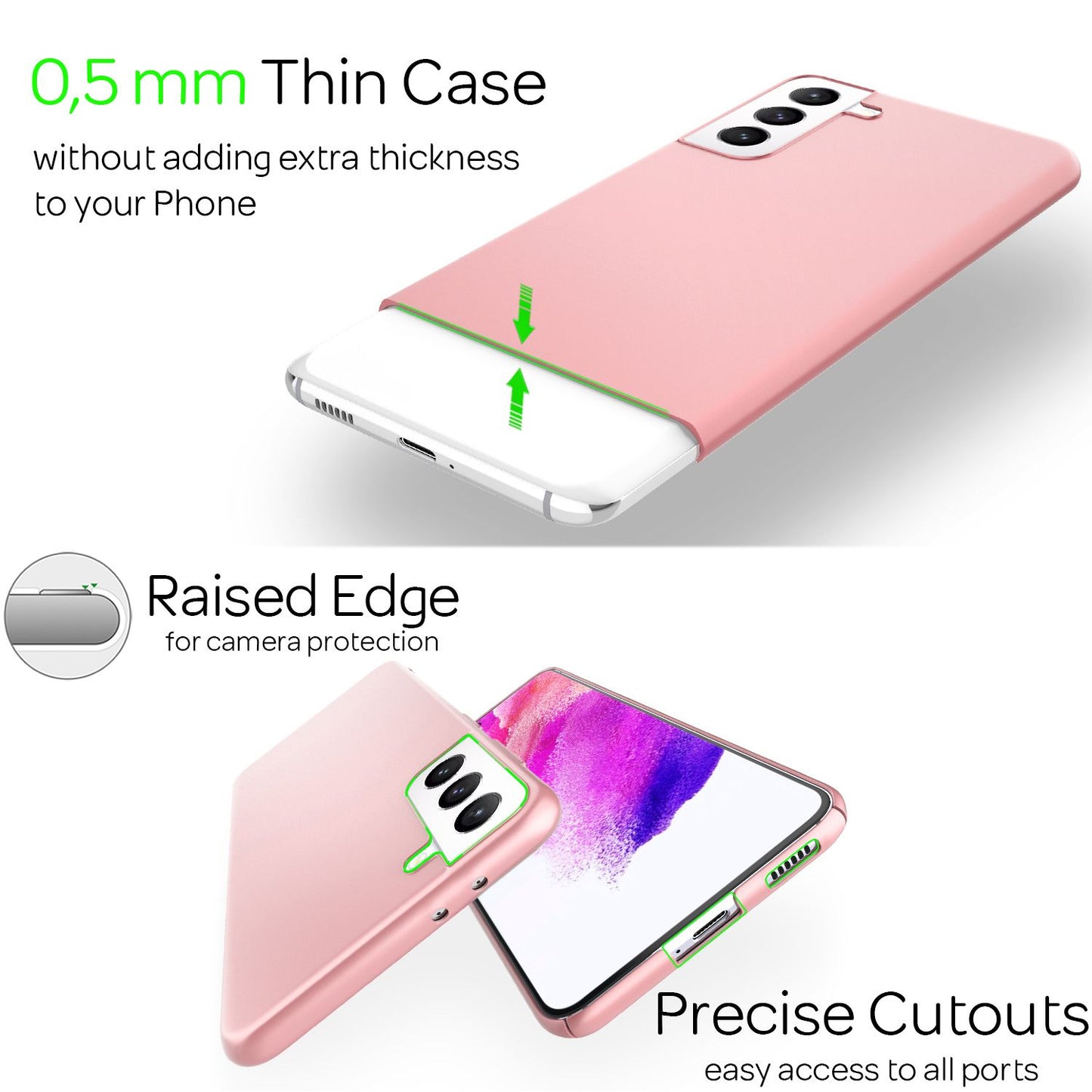 NALIA Ultra-Thin Hard Case for Samsung Galaxy S21 FE, Anti-Fingerprint Matte Non-Slip Extra-Light 0.5mm Slim