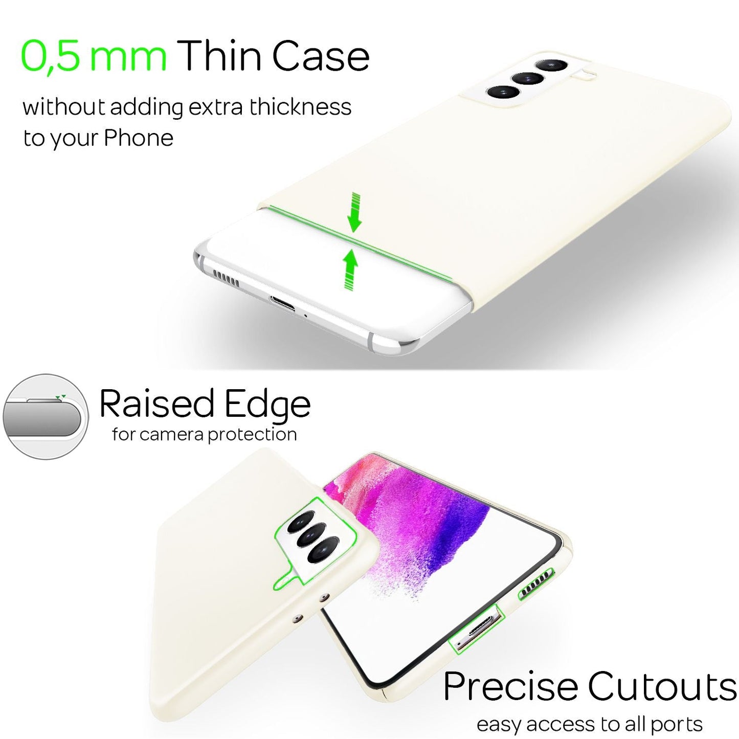 NALIA Ultra-Thin Hard Case for Samsung Galaxy S21 FE, Anti-Fingerprint Matte Non-Slip Extra-Light 0.5mm Slim