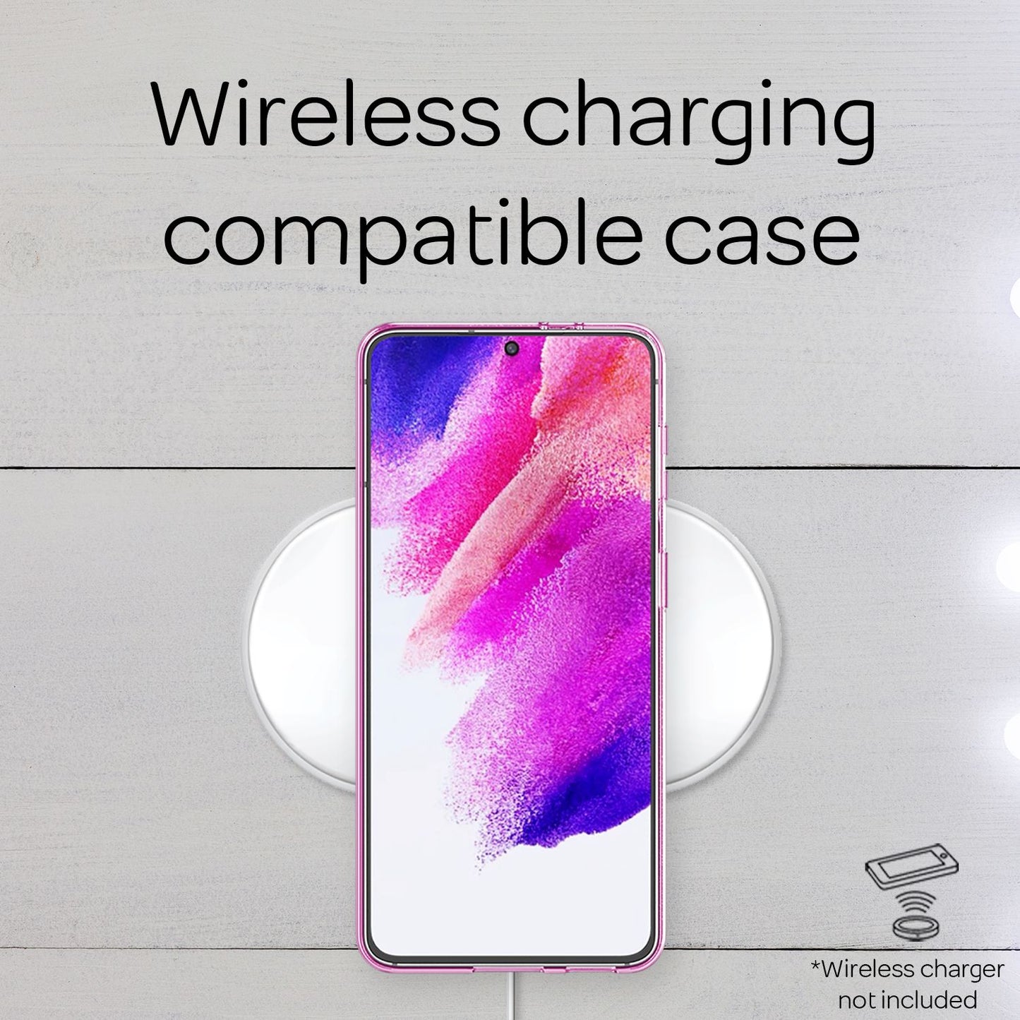 NALIA Robust Glitter Case for Samsung Galaxy S21 FE, Shiny Glitter Hybrid Protective Case, Reinforced Silicone Case