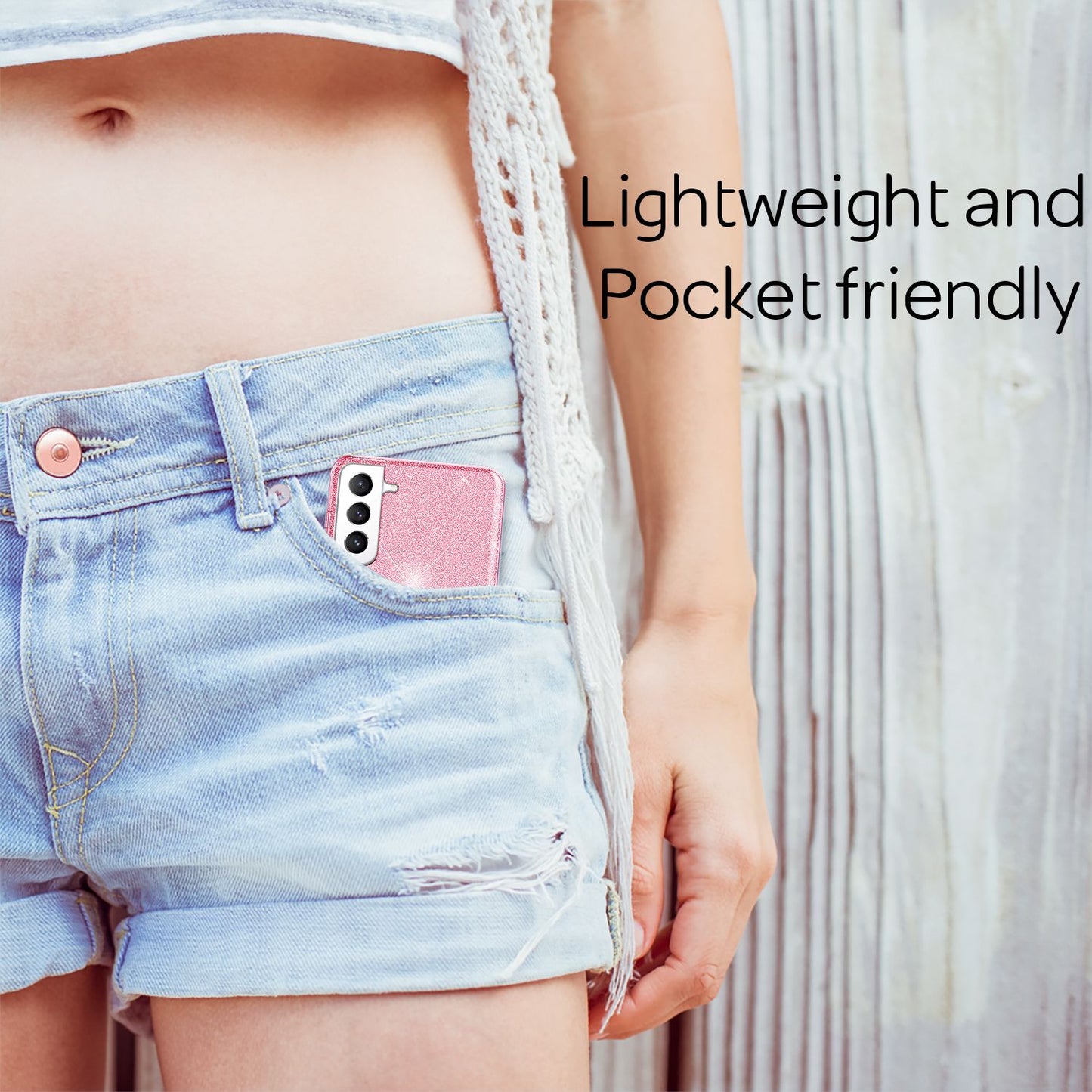 NALIA Robust Glitter Case for Samsung Galaxy S21 FE, Shiny Glitter Hybrid Protective Case, Reinforced Silicone Case