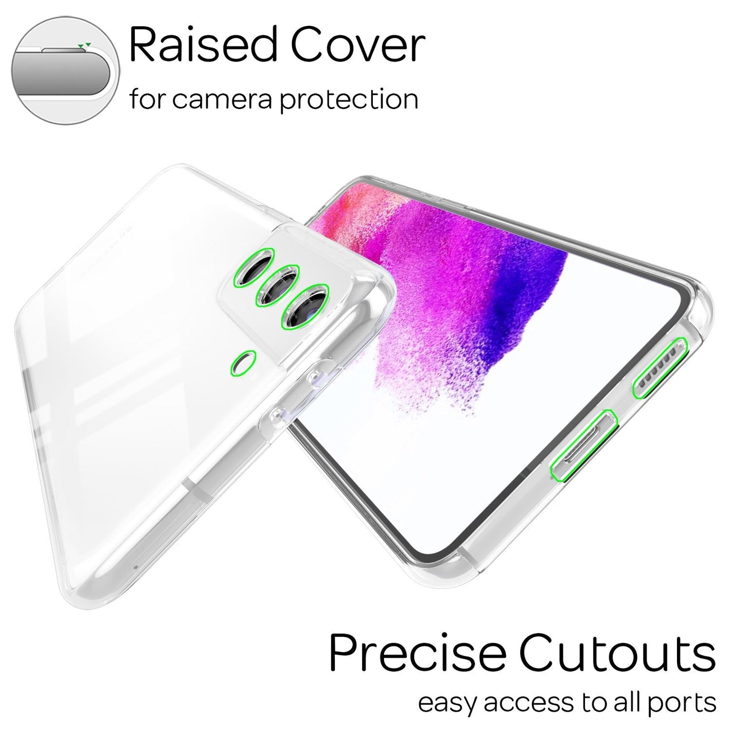 NALIA gegnsætt 360° verndarhulstur fyrir Samsung Galaxy S21 FE