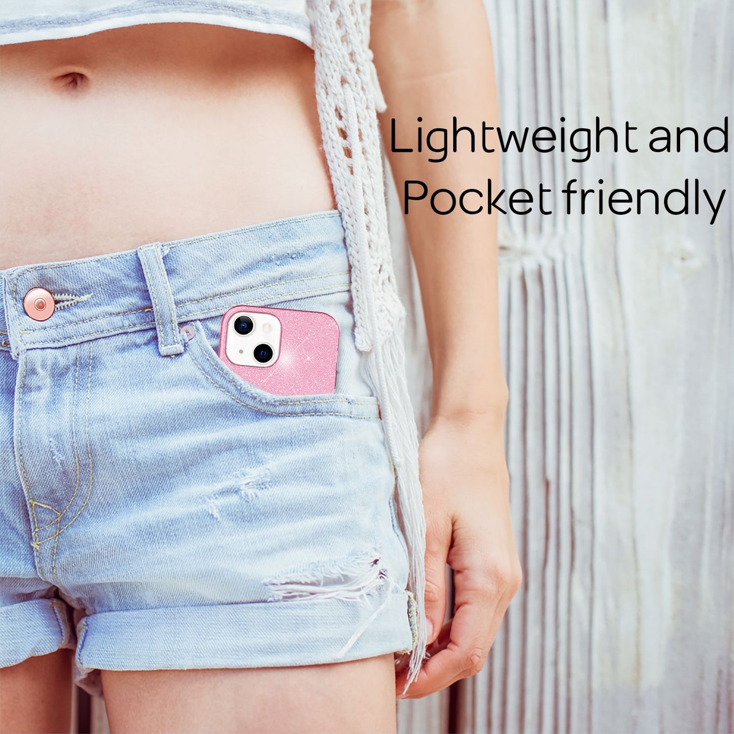 NALIA Robust Glitter Case for iPhone 13, Shockproof Shiny Glitter Hybrid Protective Case, Reinforced Silicone Case