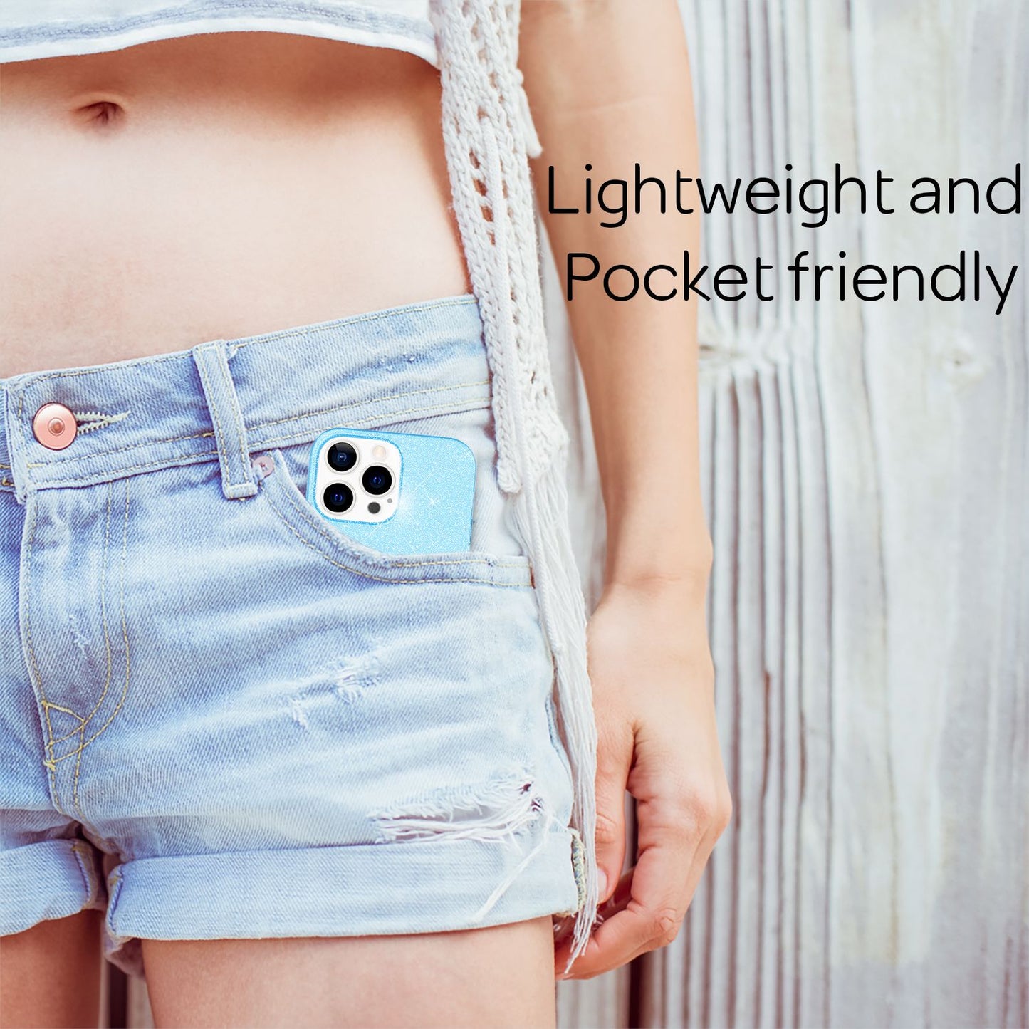 NALIA Rugged Glitter Cover fyrir iPhone 13 Pro, höggþolið glansandi glitrandi hlífðarhulstur úr blendingsefni, styrkt sílikonhulstur