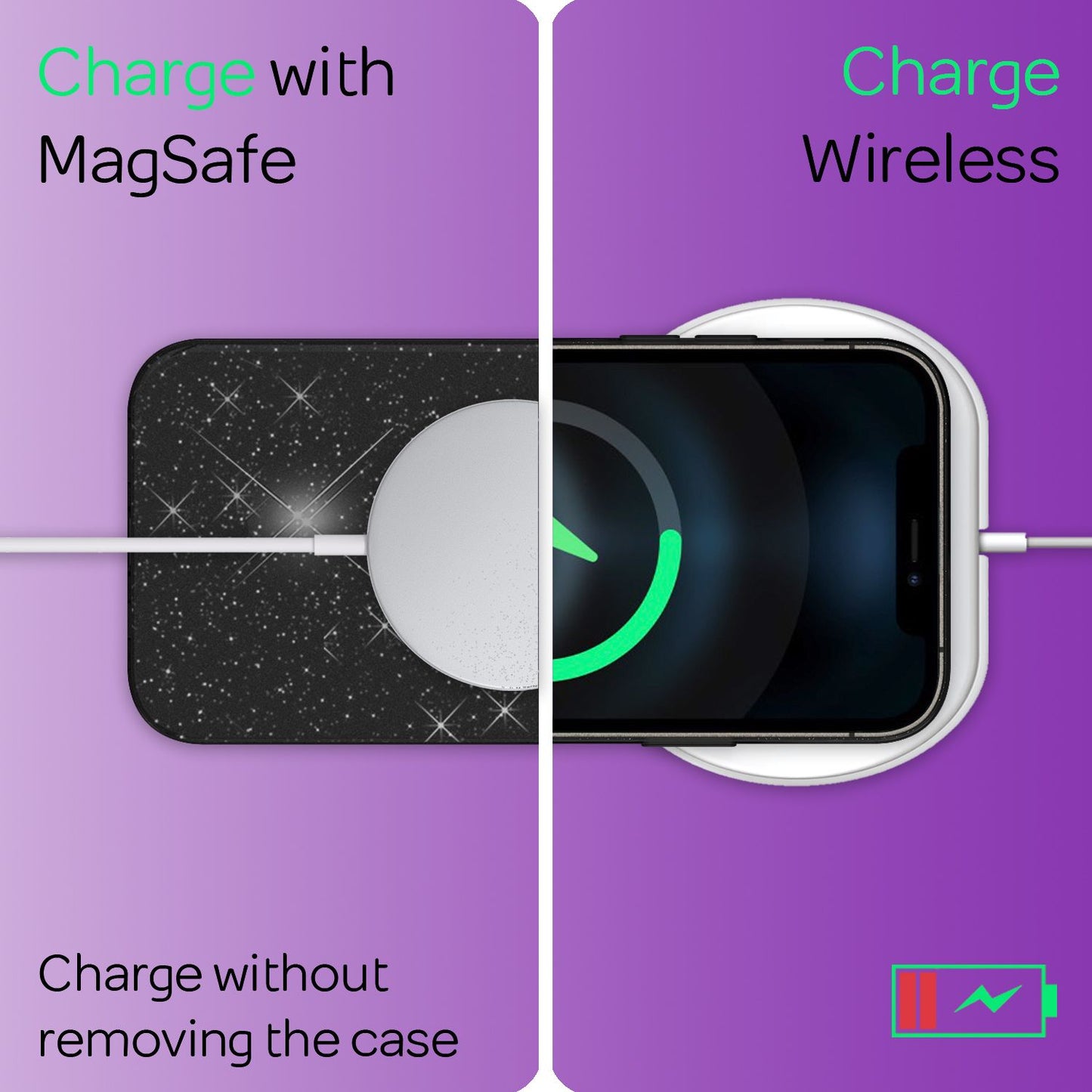 NALIA Rugged Glitter Case for iPhone 13 Pro Max, Shockproof Shiny Glitter Protective Case, Reinforced Silicone Case