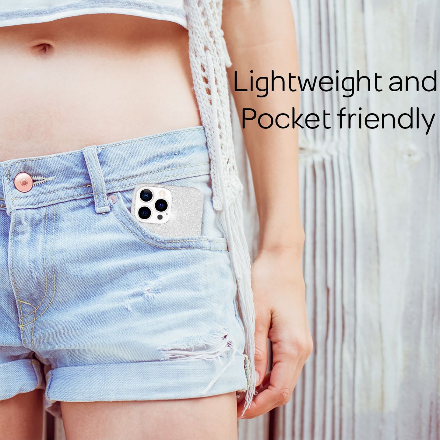 NALIA Rugged Glitter Case for iPhone 13 Pro Max, Shockproof Shiny Glitter Protective Case, Reinforced Silicone Case