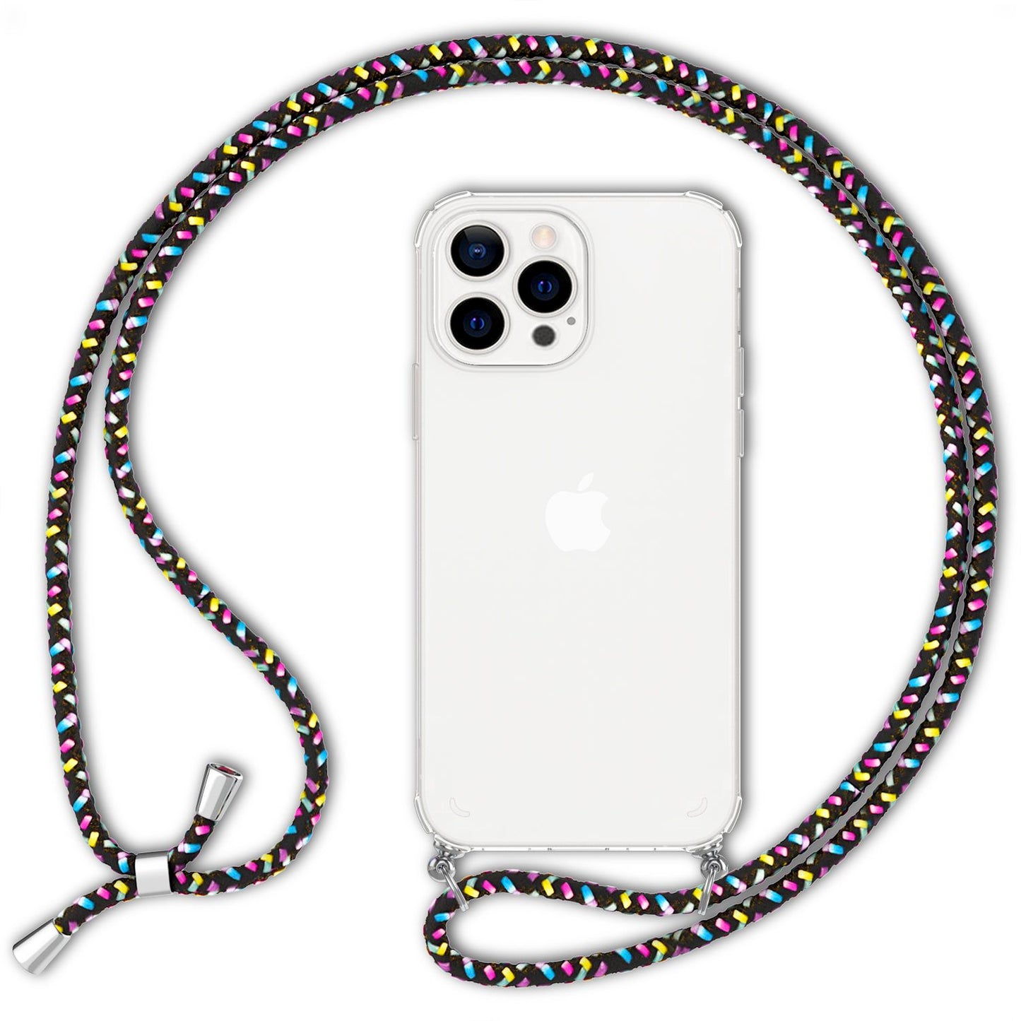 NALIA Phone Case with Chain for iPhone 13 Pro, Transparent Hard Case &amp; Phone Cord