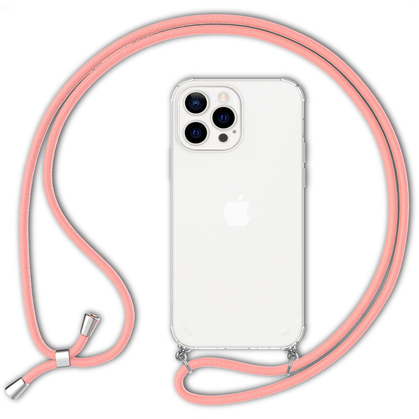 NALIA Phone Case with Chain for iPhone 13 Pro, Transparent Hard Case &amp; Phone Cord