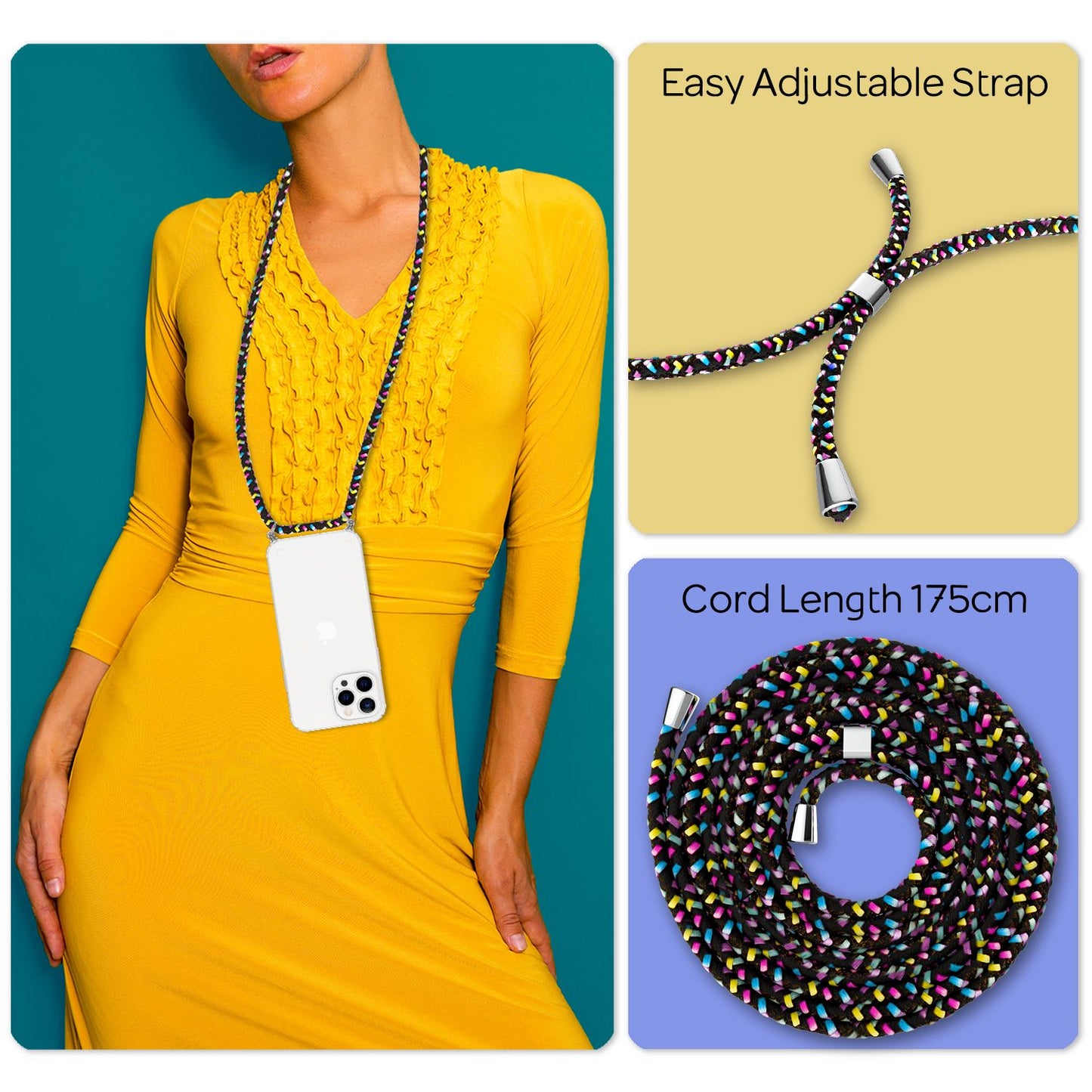 NALIA símahulstur með keðju fyrir iPhone 13 Pro Max