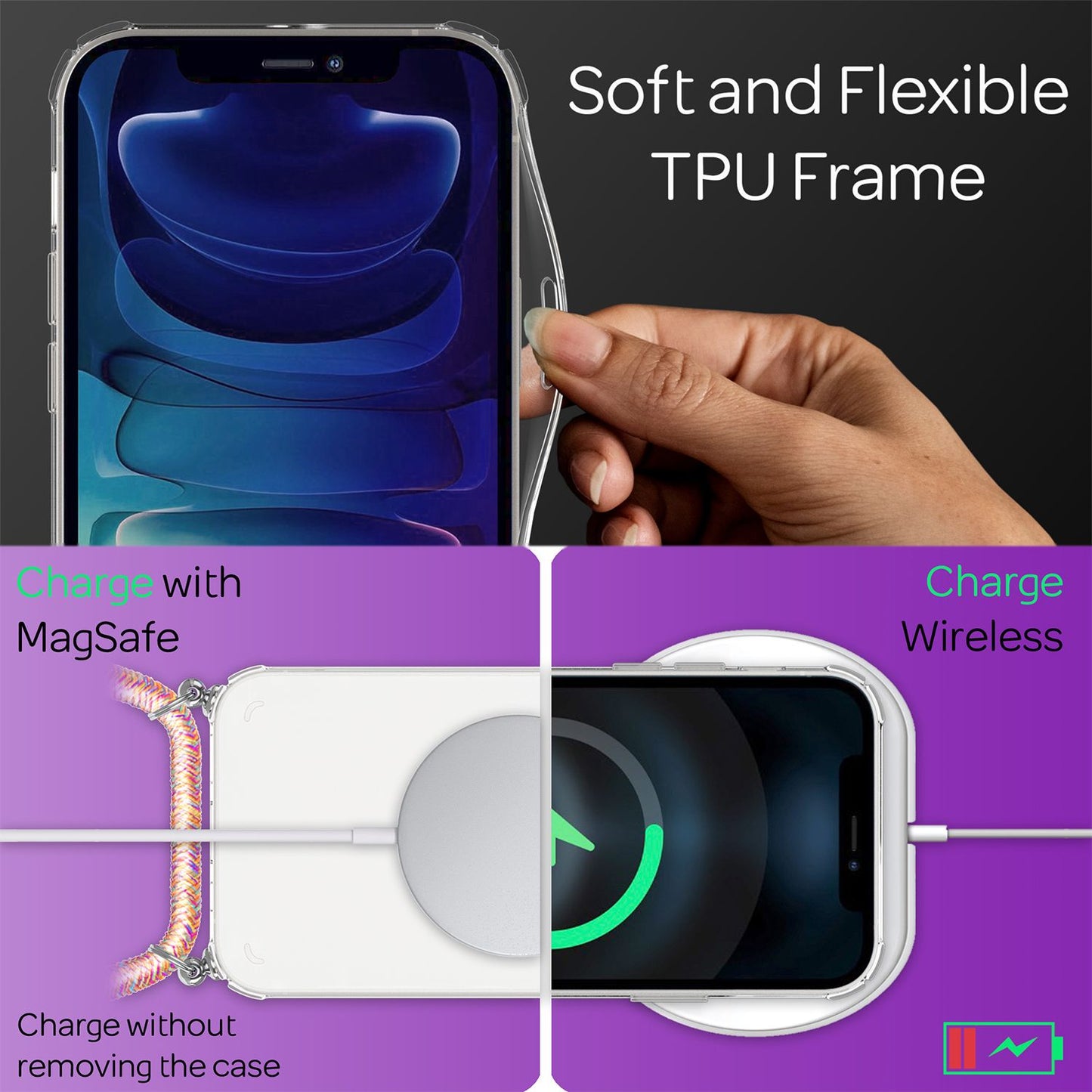 NALIA símahulstur með keðju fyrir iPhone 13 Pro Max