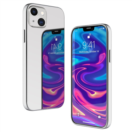 NALIA Mirror Tempered Glass Case for iPhone 13 Mini, Mirror Protective Case Bumper