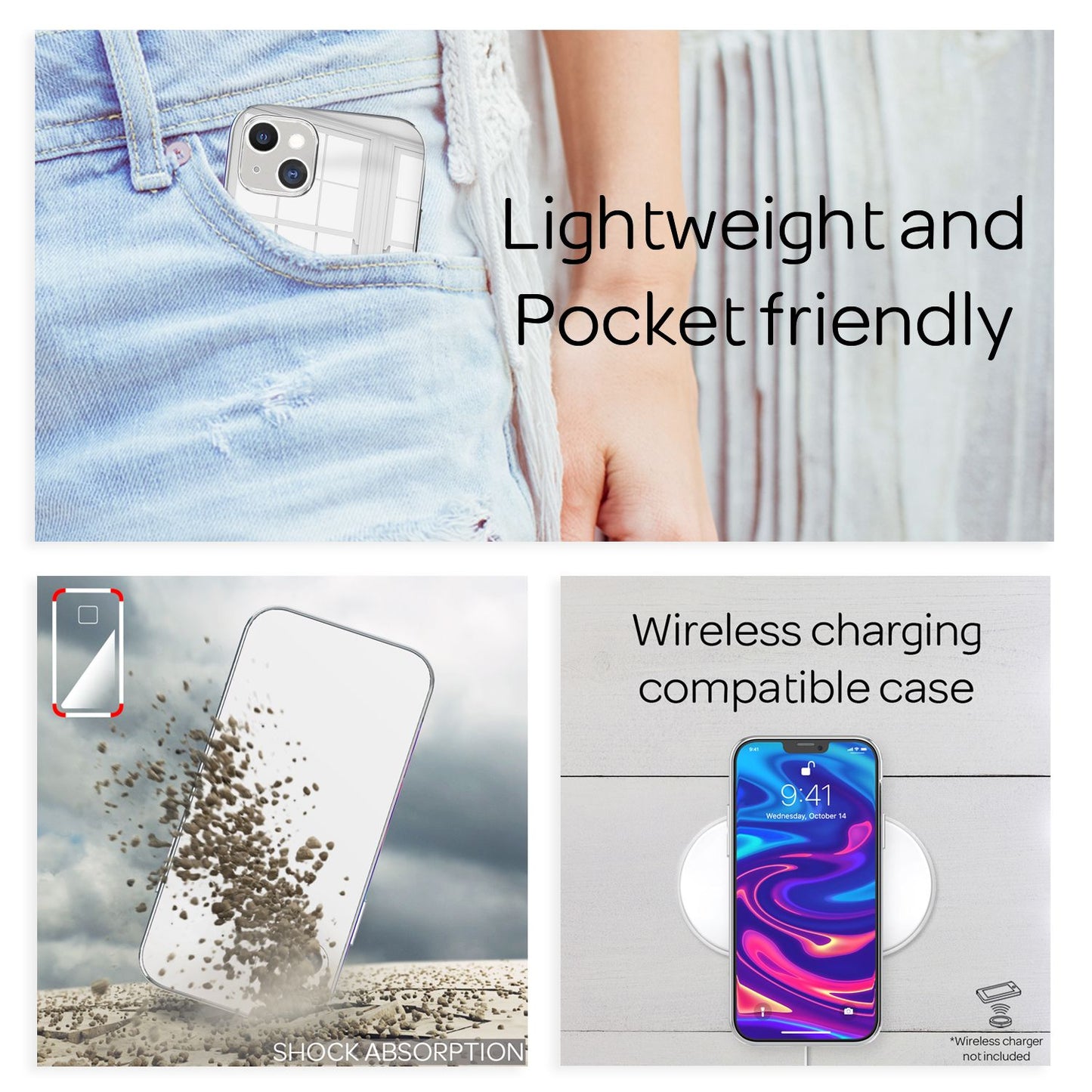 NALIA Mirror Tempered Glass Case for iPhone 13 Mini, Mirror Protective Case Bumper