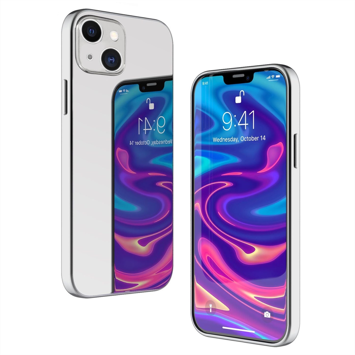 NALIA spegilglerhulstur fyrir iPhone 13, spegilhlífðarhulstur