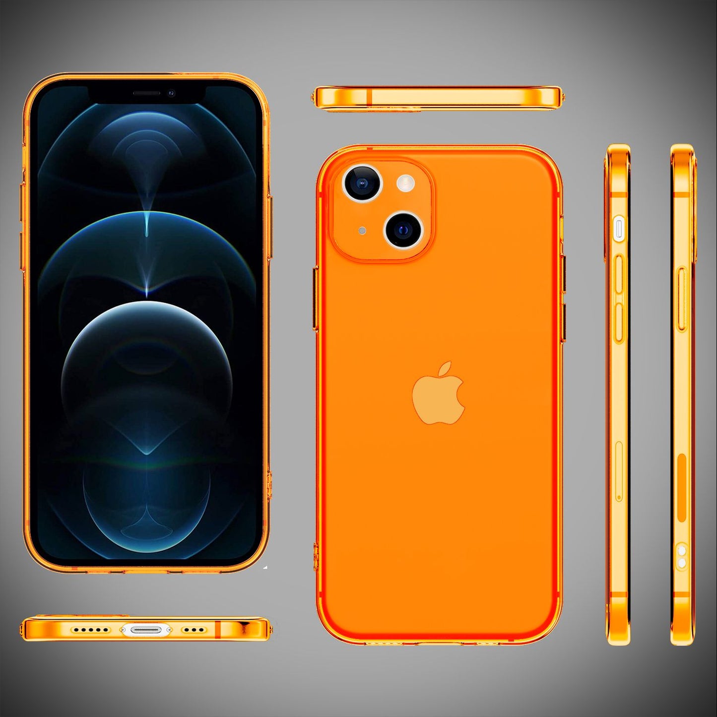 NALIA Klare Neon Handy Hülle für iPhone 13 Mini, Bunt Durchsichtig Cover Case